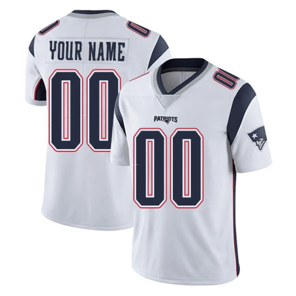Choea Custom NE.Patriots White Limited Vapor Home Game Any Name & Numbers Stitched Jerseys