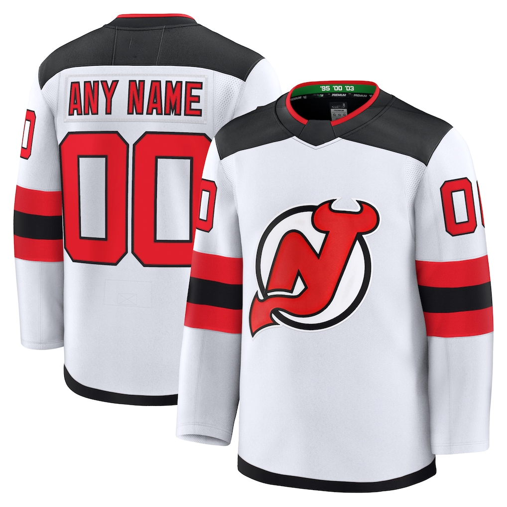 Choea Custom N.Jersey Devils White Away Premium Jerseys