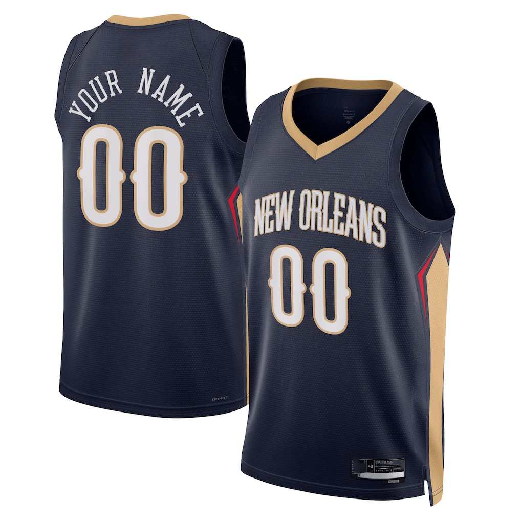 Choea Custom NO.Pelicans Navy 2022-2023 Swingman Stitched Jerseys- Icon Edition