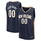 Choea Custom NO.Pelicans Navy Fast Break Stitched Jerseys- Icon Edition
