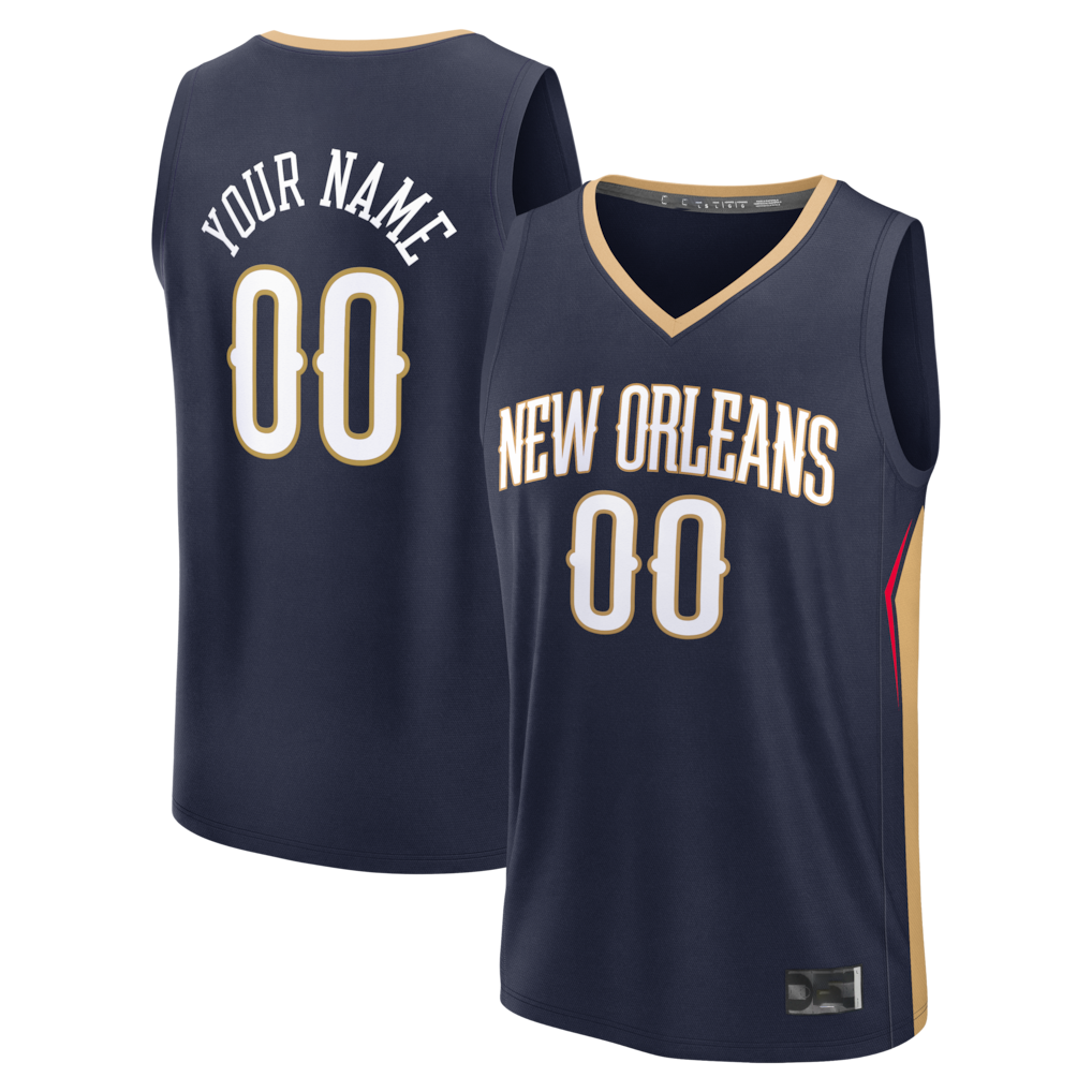 Choea Custom NO.Pelicans Navy Fast Break Stitched Jerseys- Icon Edition