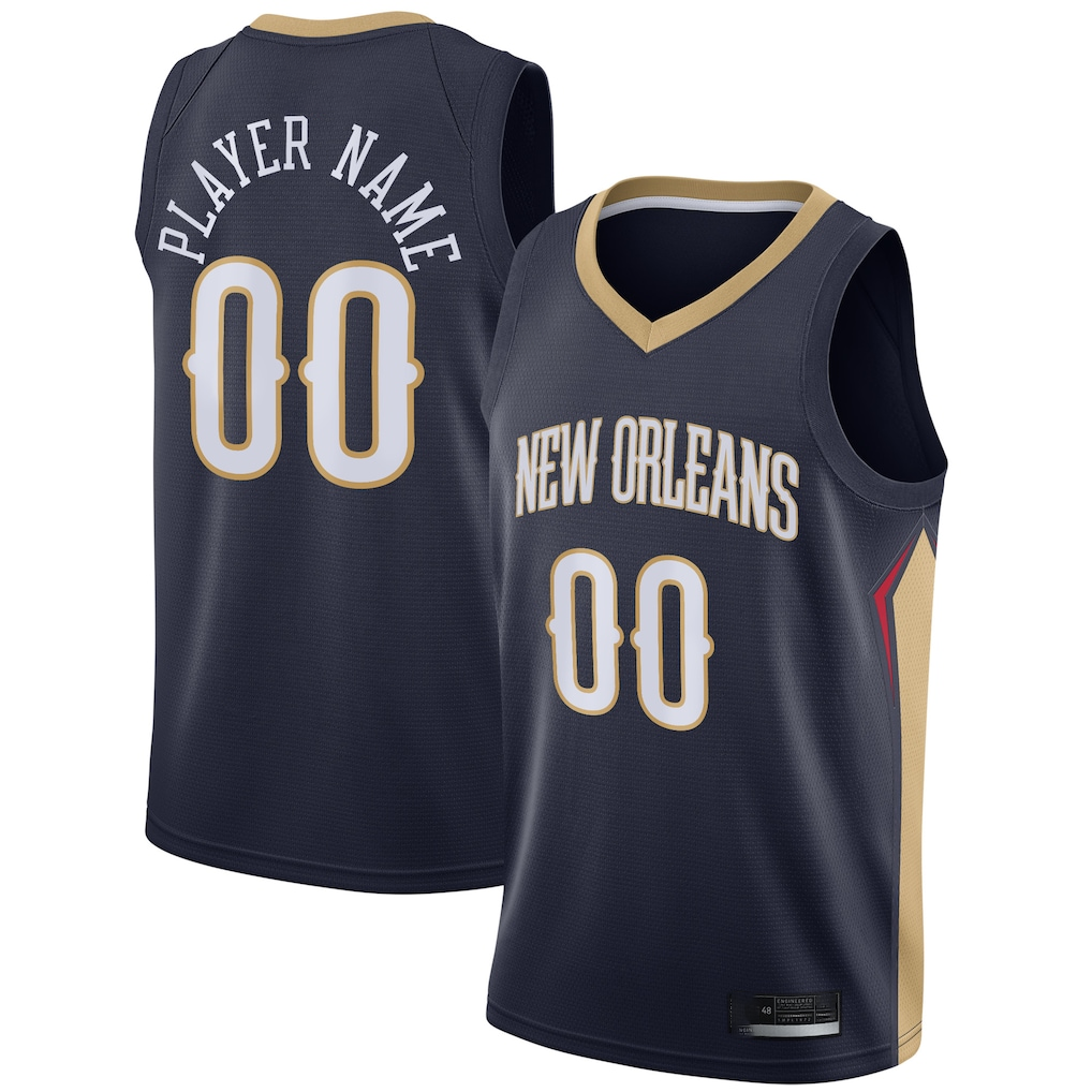 Choea Custom NO.Pelicans Navy Swingman Stitched Jerseys- Icon Edition