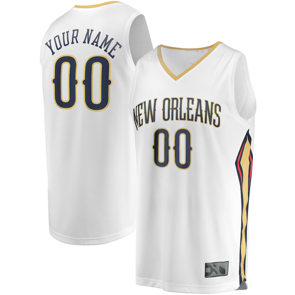Choea Custom NO.Pelicans White Fast Break Stitched Jerseys- Association Edition