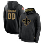 Choea Custom NO.Saints Black Salute to Service Hoodies Limited Game Any Name & Numbers Stitched Jerseys