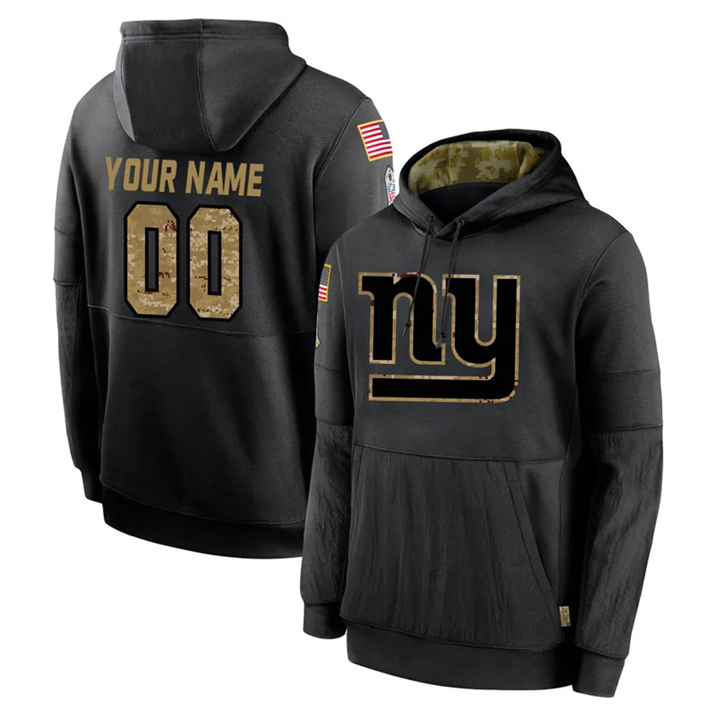 Choea Custom NY.Giants Black Salute to Service Hoodies Limited Game Any Name & Numbers Stitched Jerseys