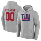 Choea Custom NY.Giants Gray Pullover Hoodies Limited Game Any Name & Numbers Stitched Jerseys