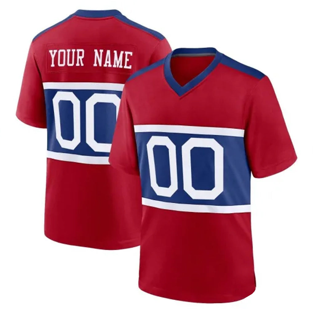 Choea Custom NY.Giants Red Century Home Game Any Name & Numbers Stitched Jerseys