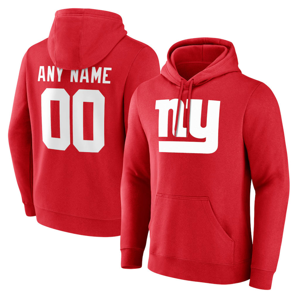 Choea Custom NY.Giants Red Pullover Hoodies Limited Game Any Name & Numbers Stitched Jerseys