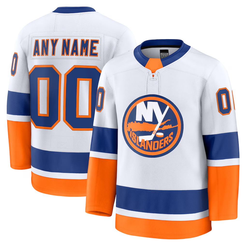 Choea Custom NY.Islanders White Away Premium Jerseys