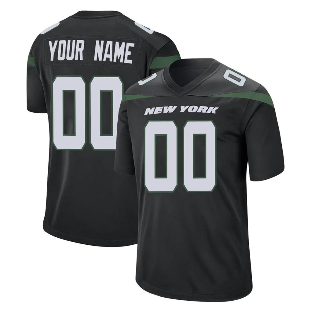 Choea Custom NY.Jets Black Home Game Any Name & Numbers Stitched Jerseys