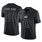 Choea Custom NY.Jets Black Limited Reflective Home Game Any Name & Numbers Stitched Jerseys