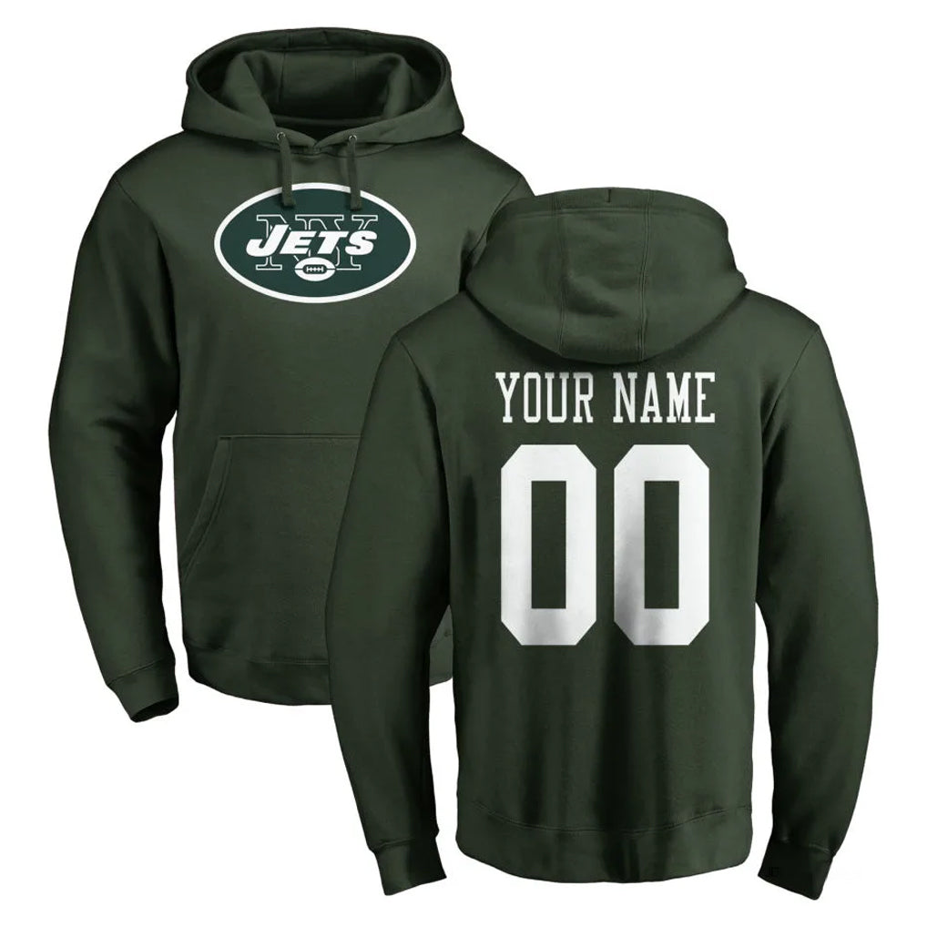 Choea Custom NY.Jets Green LOGO Pullover Hoodies Limited Game Any Name & Numbers Stitched Jerseys