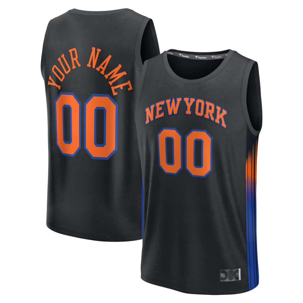 Choea Custom NY.Knicks  Black Fast Break Jerseys - Icon Edition