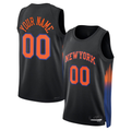 Choea Custom NY.Knicks Black Swingman Jerseys - Statement Edition