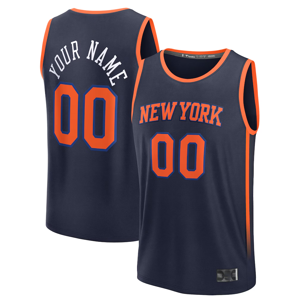 Choea Custom NY.Knicks  Navy Fast Break Jerseys - Statement Edition