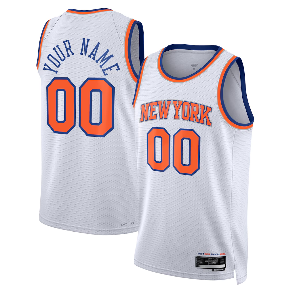 Choea Custom NY.Knicks White Swingman Jerseys - Association Edition