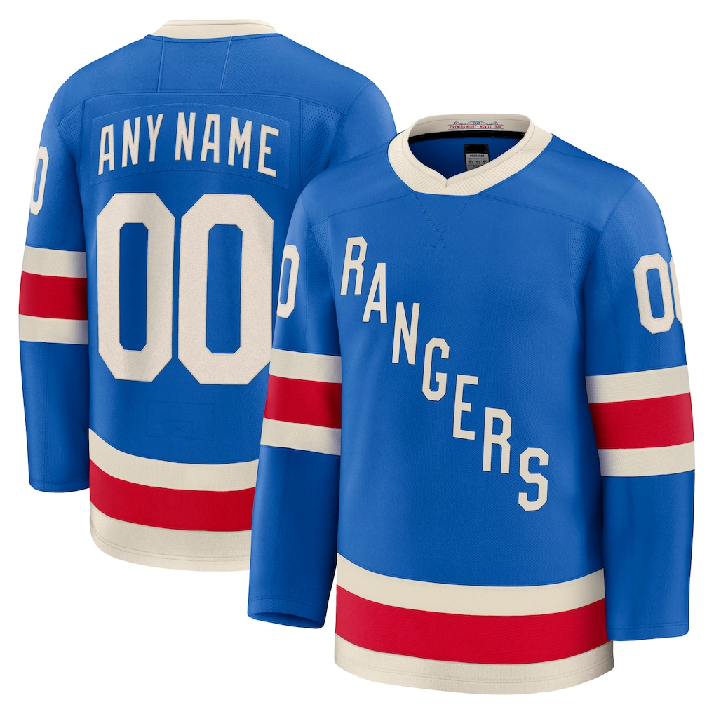Choea Custom NY.Rangers Blue Centennial Premium Jerseys