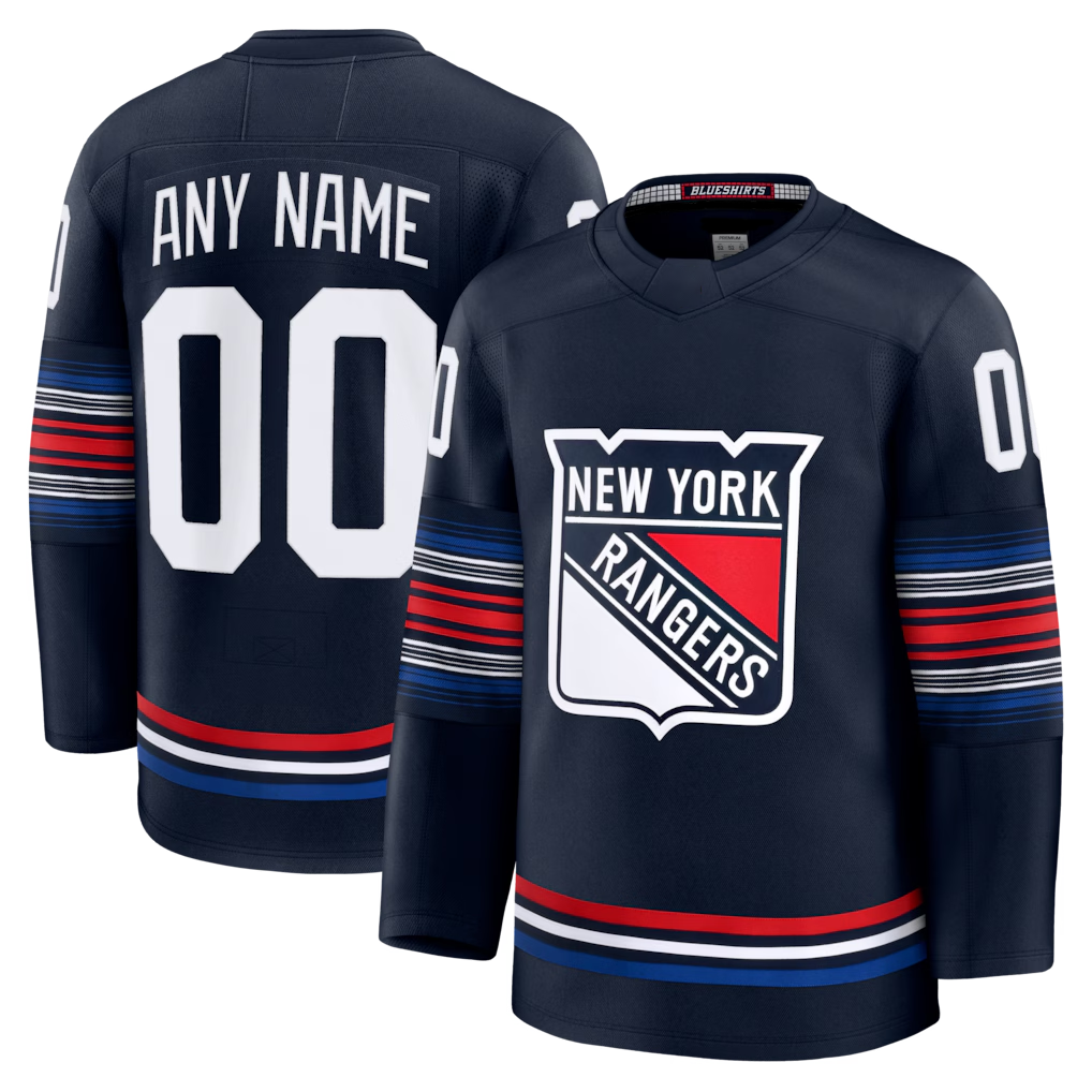 Choea Custom NY.Rangers Navy Alternate Premium Jerseys