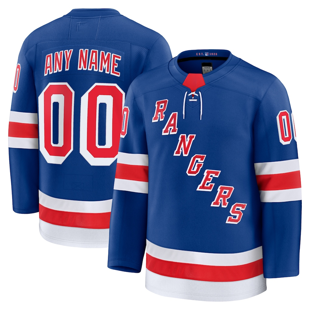 Choea Custom NY.Rangers Royal Home Premium Jerseys