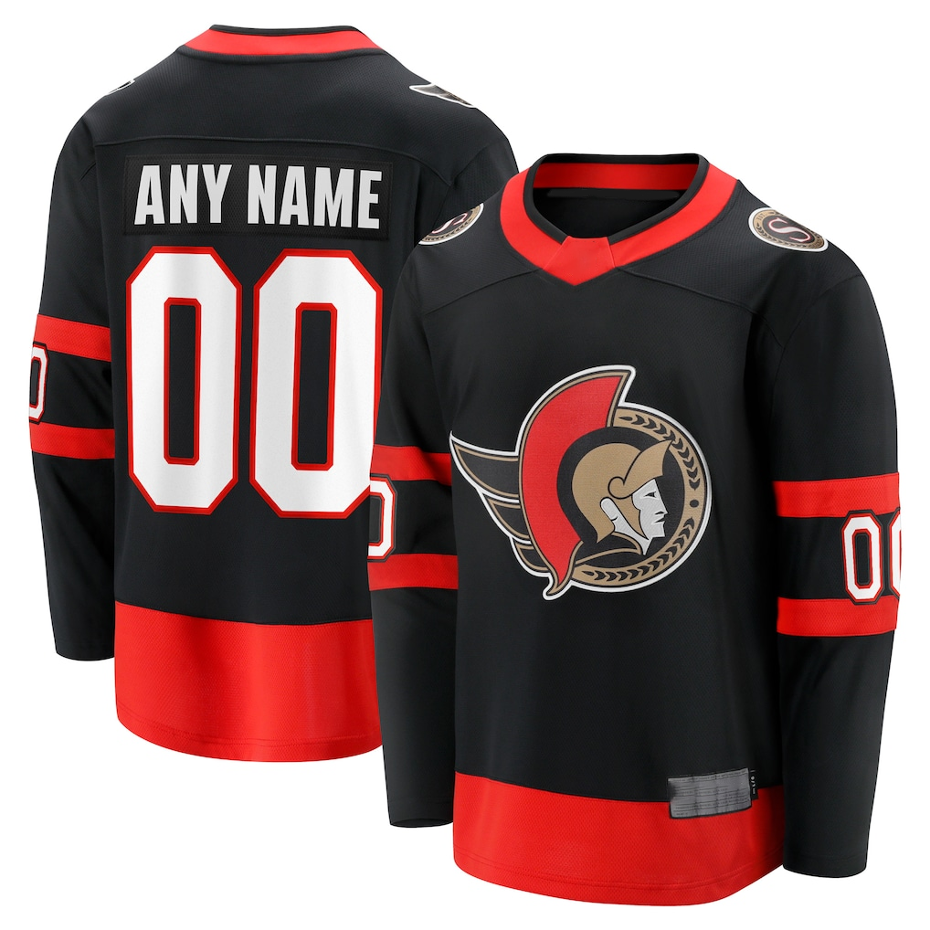 Choea Custom O.Senators Black Home Breakaway Jerseys