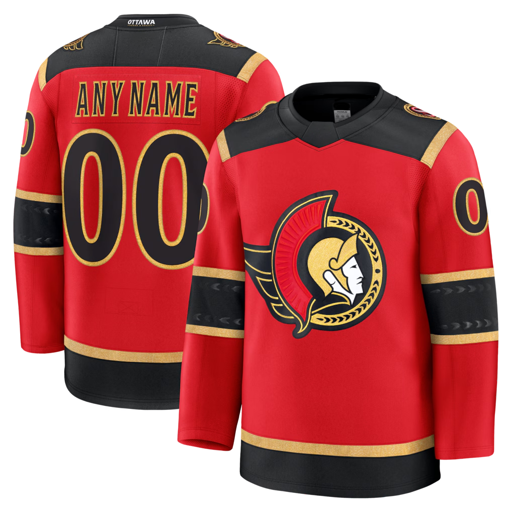 Choea Custom O.Senators Red Alternate Premium Jerseys