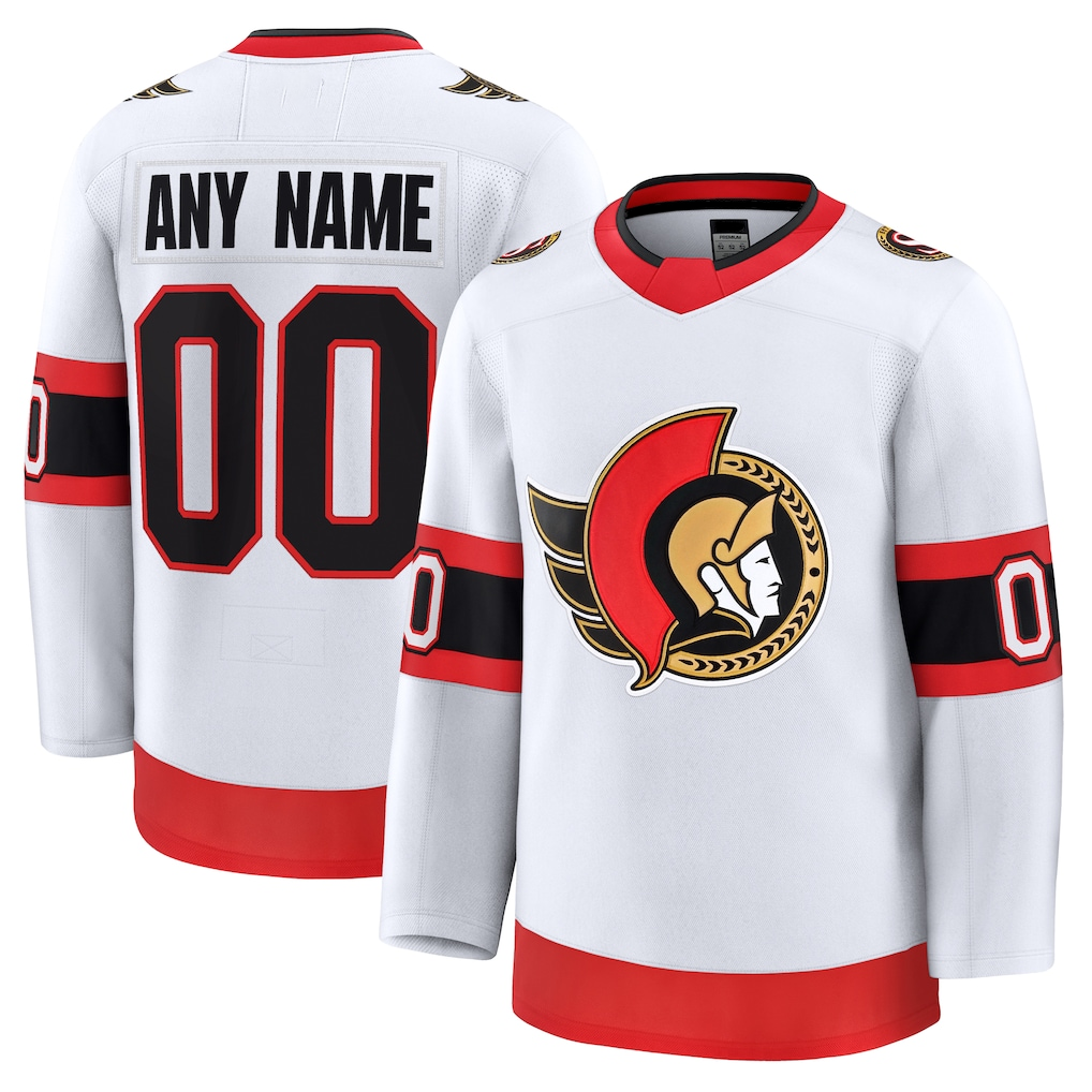 Choea Custom O.Senators White Away Premium Jerseys