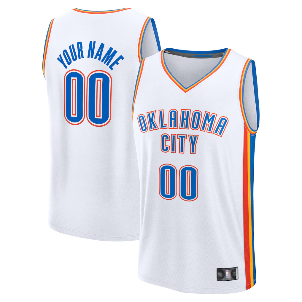 Choea Custom OC.Thunder White Fast Break Stitched Jerseys- Association Edition