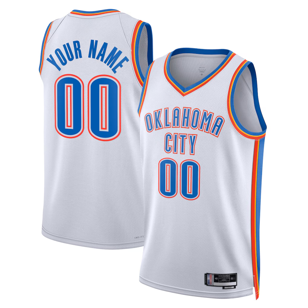 Choea Custom OC.Thunder White Swingman Stitched Jerseys- Association Edition