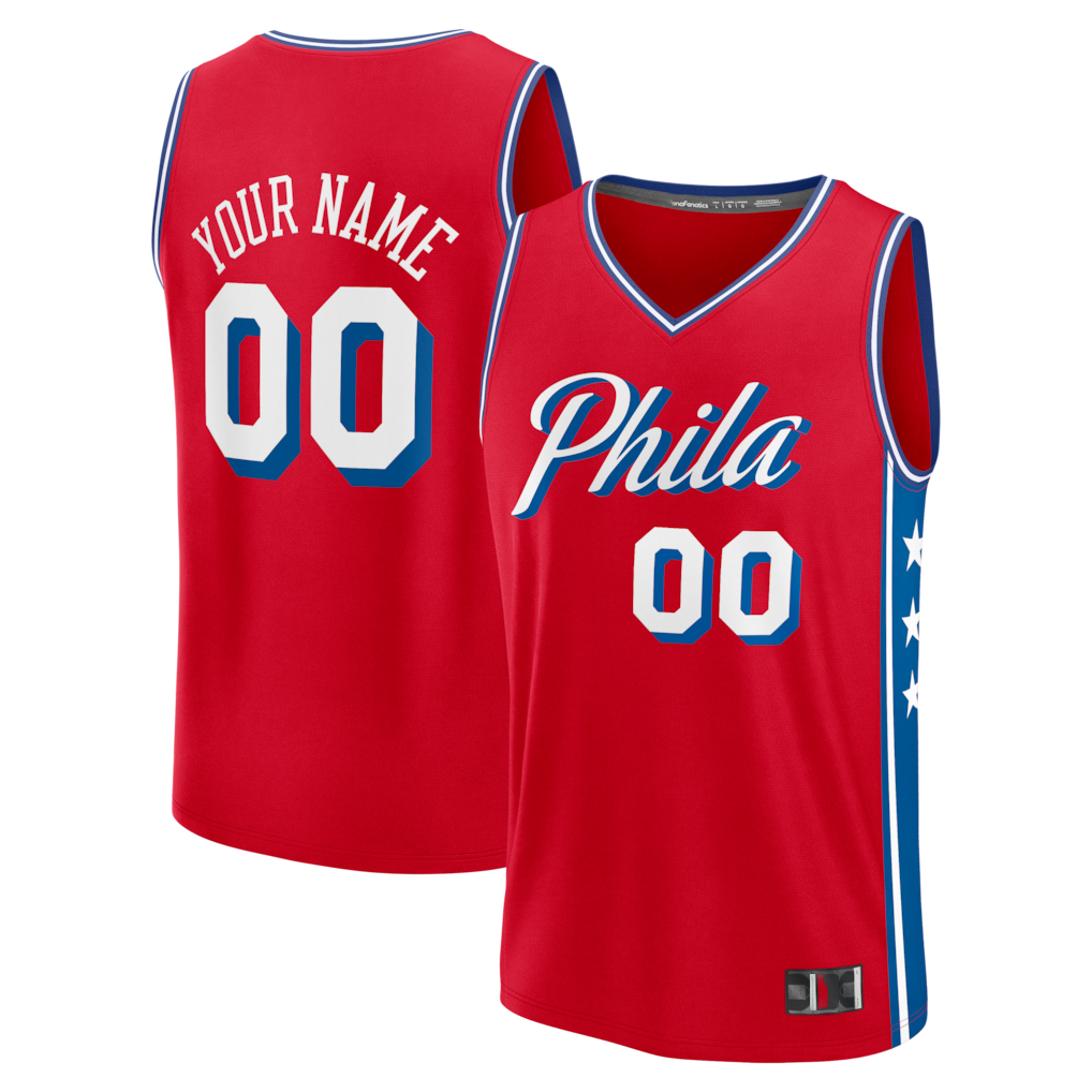Choea Custom P.76ers Red Fast Break Jerseys - Icon Edition