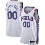 Choea Custom P.76ers White 2020-21 Swingman Jerseys - Association Edition