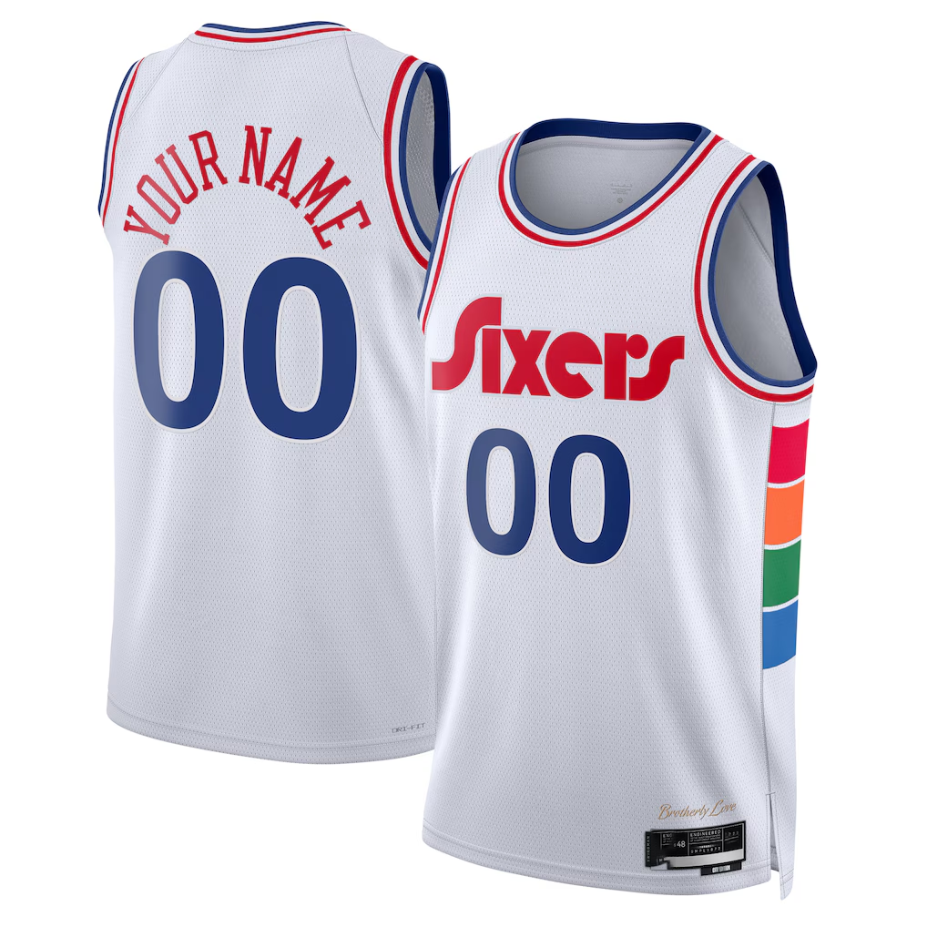 Choea Custom P.76ers White 2024-25 Swingman Jerseys - City Edition