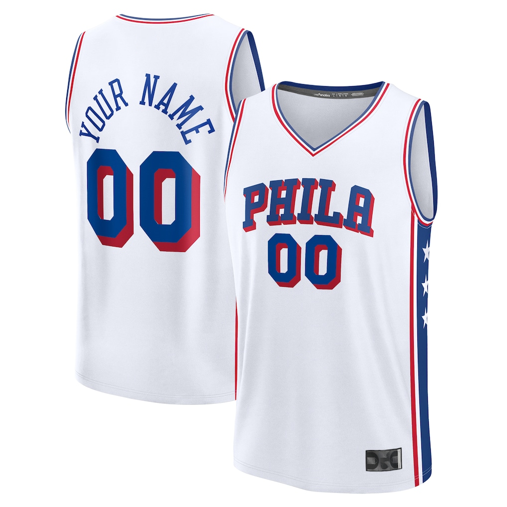 Choea Custom P.76ers White Fast Break Jerseys - Association Edition