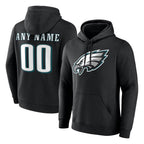 Choea Custom P.Eagles Black LOGO Pullover Hoodies Home Game Any Name & Numbers Stitched Jerseys