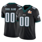 Choea Custom P.Eagles Black Limited Vapor F.U.S.E. Super Bowl LIX Home Game Any Name & Numbers Stitched Jerseys