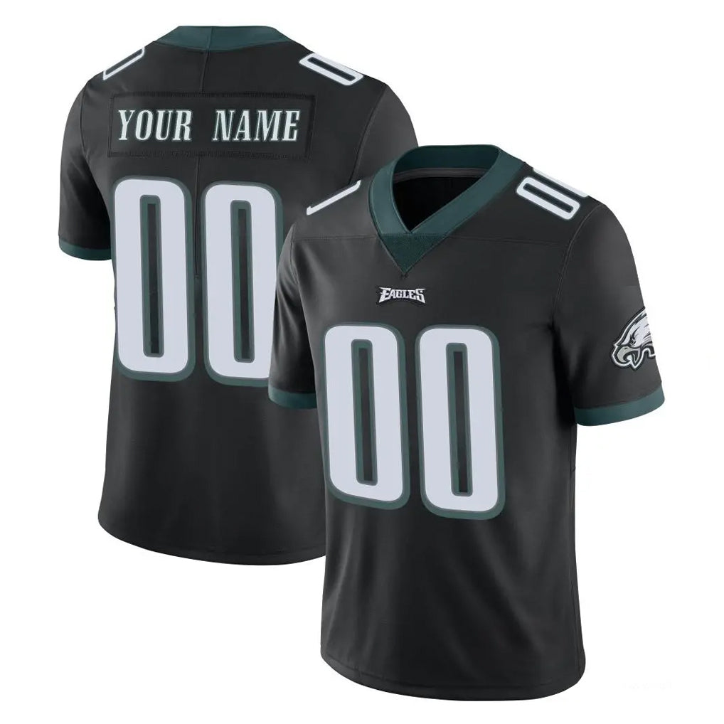 Choea Custom P.Eagles Black Limited Vapor Untouchable Home Game Any Name & Numbers Stitched Jerseys
