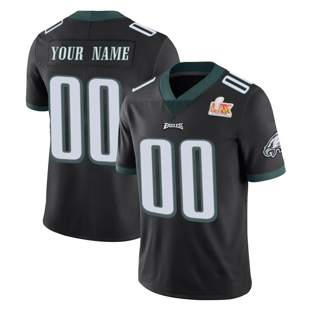 Choea Custom P.Eagles Black Limited Vapor Untouchable Super Bowl LIX Home Game Any Name & Numbers Stitched Jerseys