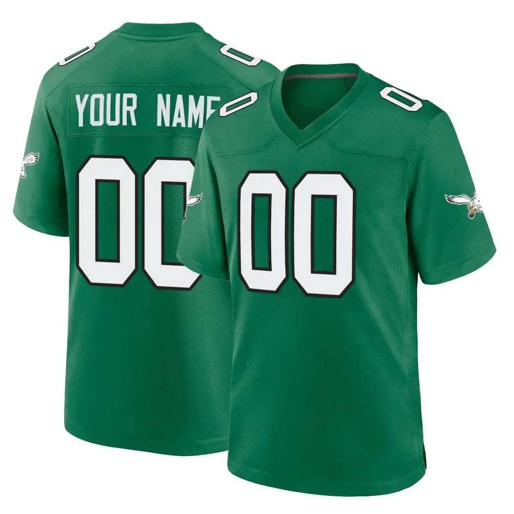 Choea Custom P.Eagles Green Kelly Alternate Home Game Any Name & Numbers Stitched Jerseys