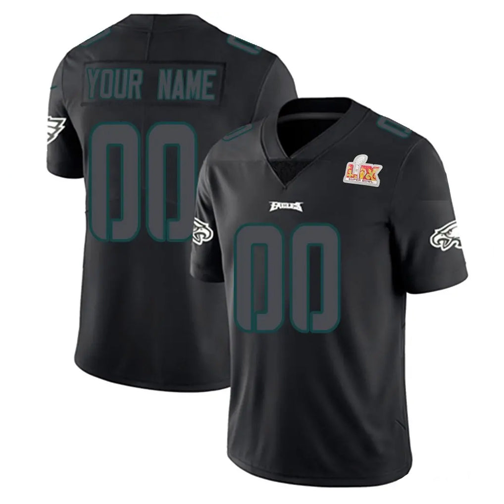 Choea Custom P.Eagles Limited Black Impact Super Bowl LIX Home Game Any Name & Numbers Stitched Jerseys