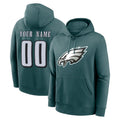Choea Custom P.Eagles Midnight Green Performance Pullover Hoodies Home Game Any Name & Numbers Stitched Jerseys