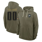 Choea Custom P.Eagles Olive Salute to Service Pullover Hoodies Limited Any Name & Numbers Stitched Jerseys