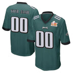 Choea Custom P.Eagles Team Color Green Super Bowl LIX Home Game Any Name & Numbers Stitched Jerseys