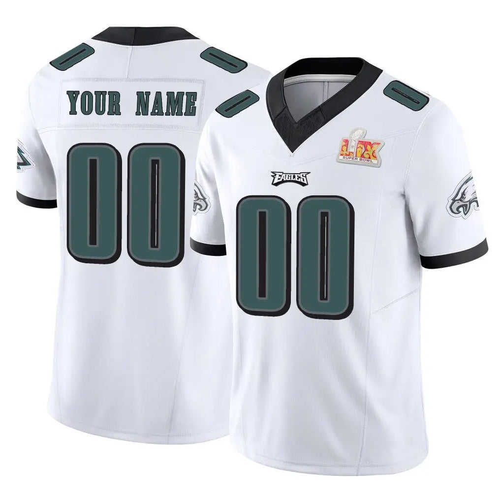 Choea Custom P.Eagles White Limited Vapor F.U.S.E. Super Bowl LIX Home Game Any Name & Numbers Stitched Jerseys
