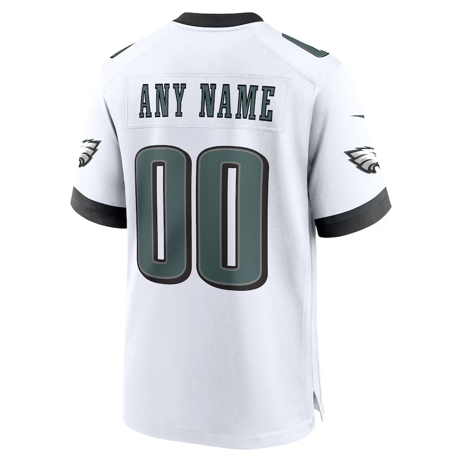Choea Custom P.Eagles White Stitched Home Game Stitched Jerseys
