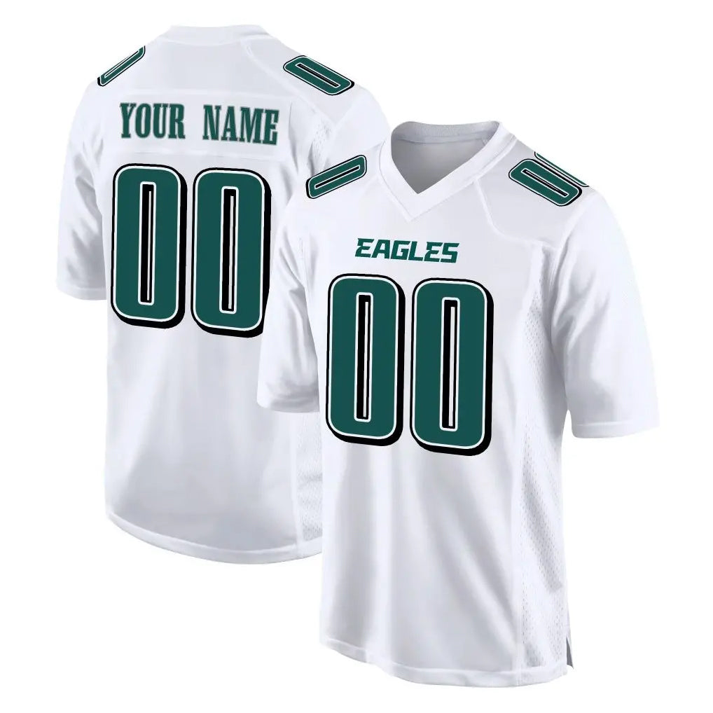 Choea Custom P.Eagles White Tundra Fashion Home Game Any Name & Numbers Stitched Jerseys