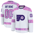 Choea Custom P.Flyers White 2024 Hockey Fights Cancer Practice Jerseys