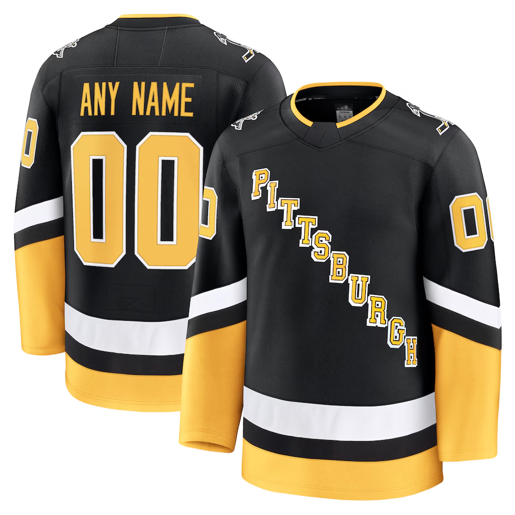 Choea Custom P.Penguins Black Alternate Premium Jerseys