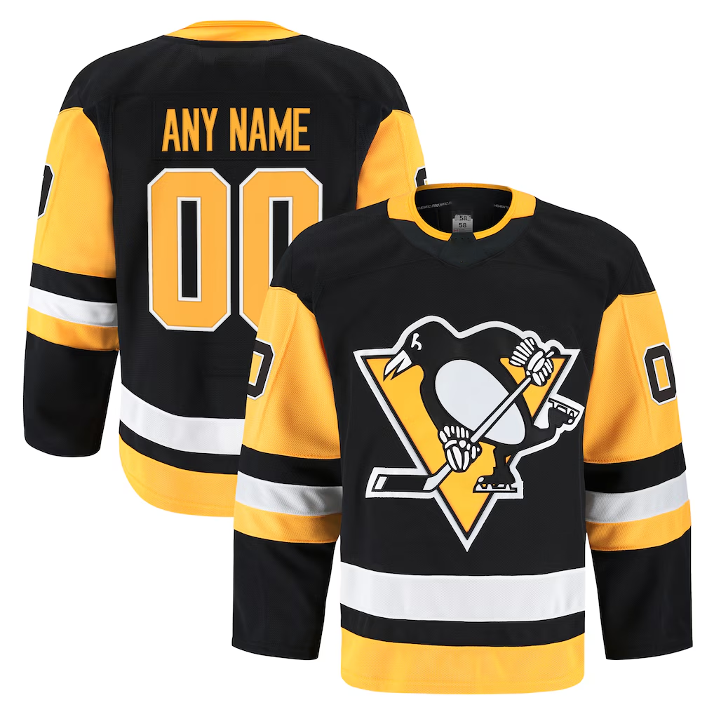 Choea Custom P.Penguins Black Home Authentic Pro Jerseys