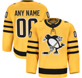 Choea Custom P.Penguins Gold Alternate Authentic Pro Jerseys