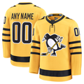 Choea Custom P.Penguins Gold Alternate Premium Jerseys