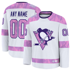 Choea Custom P.Penguins White 2024 Hockey Fights Cancer Jerseys